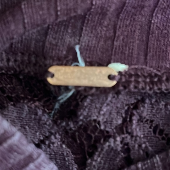Free People Purple Lace Inset Long Sleeve Sweater. Excellent condition. Size XS - Picture 7 of 8